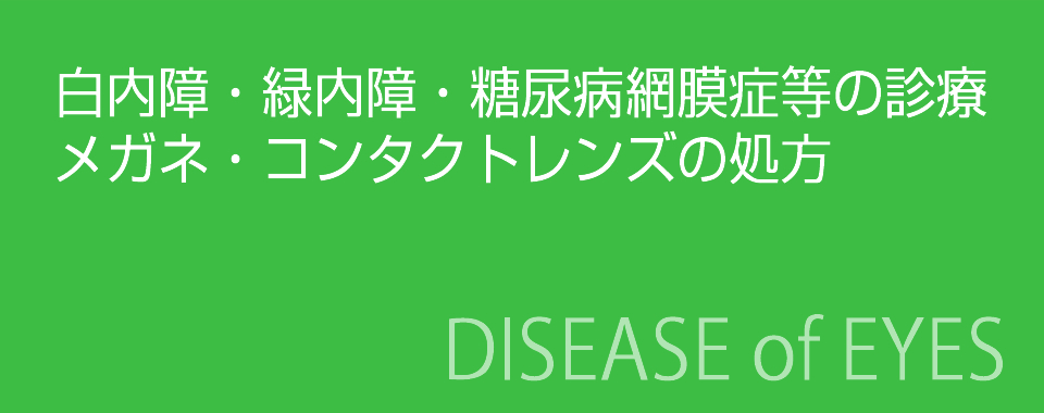 白内障・緑内障・糖尿病網膜症等の診療、メガネ・コンタクトレンズの処方